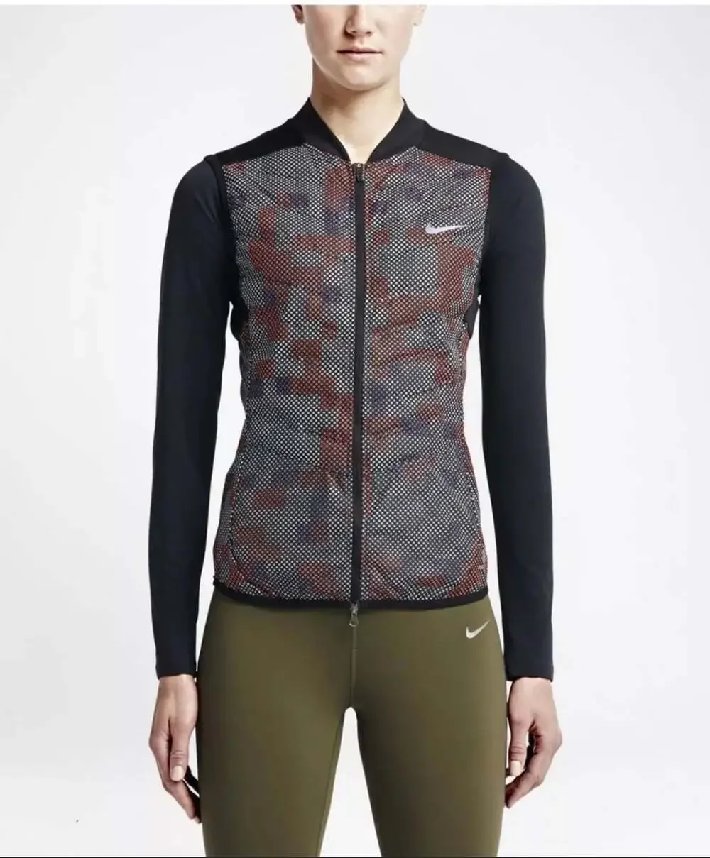 Nike Aeroloft Flash Vest Size S Black Reflective Goose Down